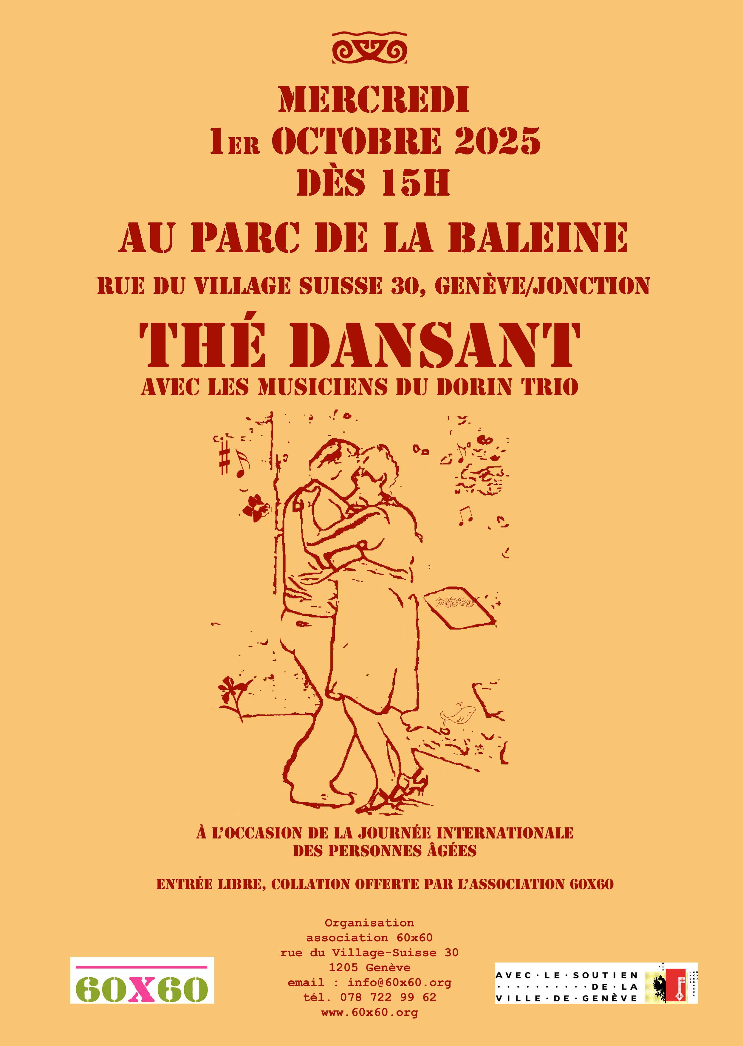 affiche thé dansant au parc de la Baleine